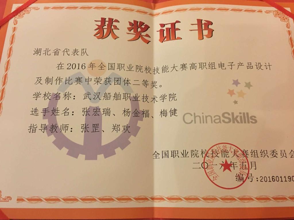获奖证书